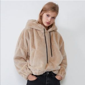 Zara Faux Fur Hoodie